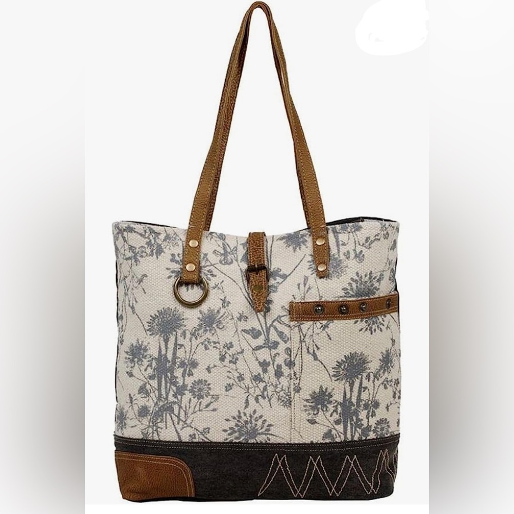 Myra Dream Catcher Tote Leather & Canvas Bag